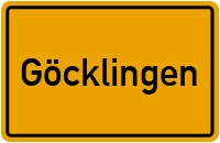 Ortsschild von Gemeinde Göcklingen in Rheinland-Pfalz