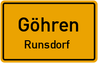 Straßen in Göhren Runsdorf