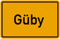 Ortsschild von Gemeinde Güby in Schleswig-Holstein