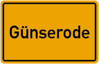 Ortsschild von Gemeinde Günserode in Thüringen