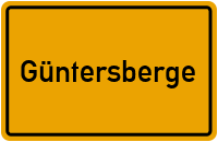 Ortsschild von Stadt Güntersberge in Sachsen-Anhalt
