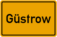 Ortsschild von Güstrow in Mecklenburg-Vorpommern