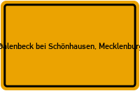 City Sign Galenbeck bei Schönhausen, Mecklenburg
