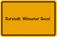 Ortsschild von Gemeinde Garstedt, Winsener Geest in Niedersachsen