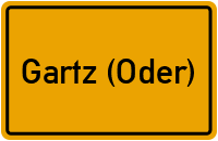 Ortsschild von Stadt Gartz (Oder) in Brandenburg