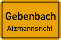 Straßen in Gebenbach Atzmannsricht
