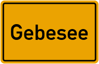 Ortsschild von Stadt Gebesee in Thüringen