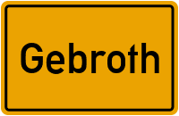 Ortsschild von Gemeinde Gebroth in Rheinland-Pfalz