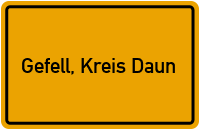 City Sign Gefell, Kreis Daun