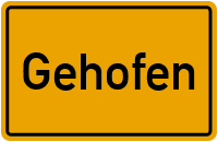 Ortsschild von Gemeinde Gehofen in Thüringen
