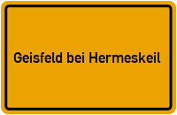 City Sign Geisfeld bei Hermeskeil