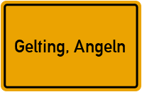 Ortsschild von Gemeinde Gelting, Angeln in Schleswig-Holstein