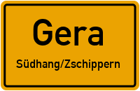 Straßenverzeichnis Gera Südhang/Zschippern