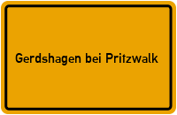 City Sign Gerdshagen bei Pritzwalk