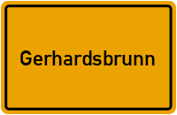 Ortsschild von Gemeinde Gerhardsbrunn in Rheinland-Pfalz