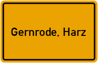 Ortsschild von Stadt Gernrode, Harz in Sachsen-Anhalt