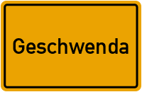 Ortsschild von Gemeinde Geschwenda in Thüringen
