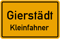 Ortsschild Gierstädt / Kleinfahner