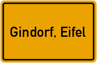City Sign Gindorf, Eifel