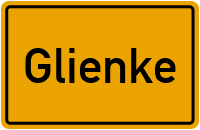 Ortsschild von Glienke in Mecklenburg-Vorpommern