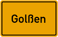 Ortsschild von Stadt Golßen in Brandenburg