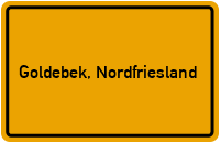 Ortsschild von Gemeinde Goldebek, Nordfriesland in Schleswig-Holstein