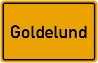 Ortsschild von Gemeinde Goldelund in Schleswig-Holstein