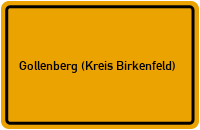 Ortsschild von Gemeinde Gollenberg (Kreis Birkenfeld) in Rheinland-Pfalz