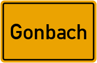 Ortsschild von Gemeinde Gonbach in Rheinland-Pfalz