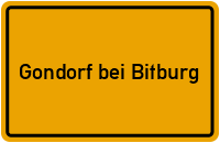 City Sign Gondorf bei Bitburg