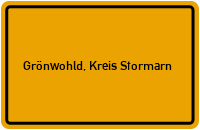 City Sign Grönwohld, Kreis Stormarn