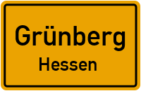 Ortsschild Grünberg / Hessen