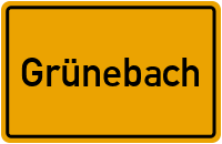 Ortsschild von Gemeinde Grünebach in Rheinland-Pfalz