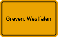 Ortsschild von Stadt Greven, Westfalen in Nordrhein-Westfalen