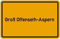 Ortsschild von Gemeinde Groß Offenseth-Aspern in Schleswig-Holstein