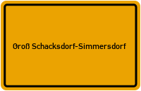 Ortsschild von Groß Schacksdorf-Simmersdorf in Brandenburg