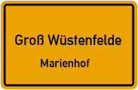 Straßen in Groß Wüstenfelde Marienhof