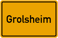 Ortsschild von Gemeinde Grolsheim in Rheinland-Pfalz
