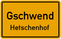 Straßenverzeichnis Gschwend Hetschenhof