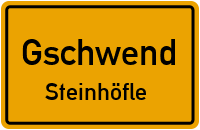 Straßenverzeichnis Gschwend Steinhöfle