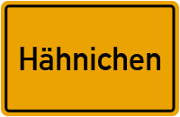 Ortsschild von Gemeinde Hähnichen in Sachsen