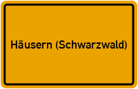 City Sign Häusern (Schwarzwald)