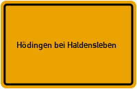 City Sign Hödingen bei Haldensleben