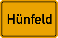 Ortsschild von Konrad-Zuse-Stadt Hünfeld in Hessen