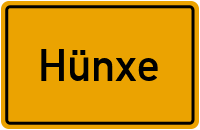 Ortsschild von Gemeinde Hünxe in Nordrhein-Westfalen