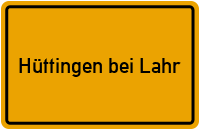 City Sign Hüttingen bei Lahr