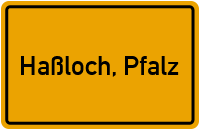 Ortsschild von Gemeinde Haßloch, Pfalz in Rheinland-Pfalz