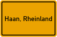 Ortsschild von Stadt Haan, Rheinland in Nordrhein-Westfalen