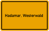Ortsschild von Stadt Hadamar, Westerwald in Hessen