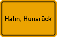Ortsschild von Gemeinde Hahn, Hunsrück in Rheinland-Pfalz